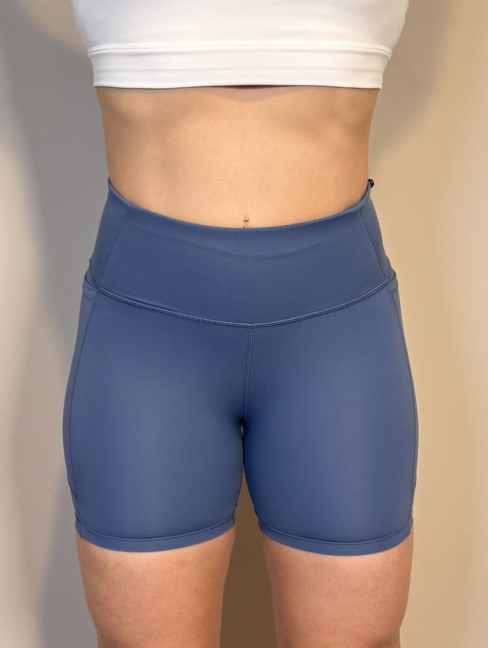 CALIA Energize Collection, High-rise 5" inseam Bike Short - Color Blue, Size XS